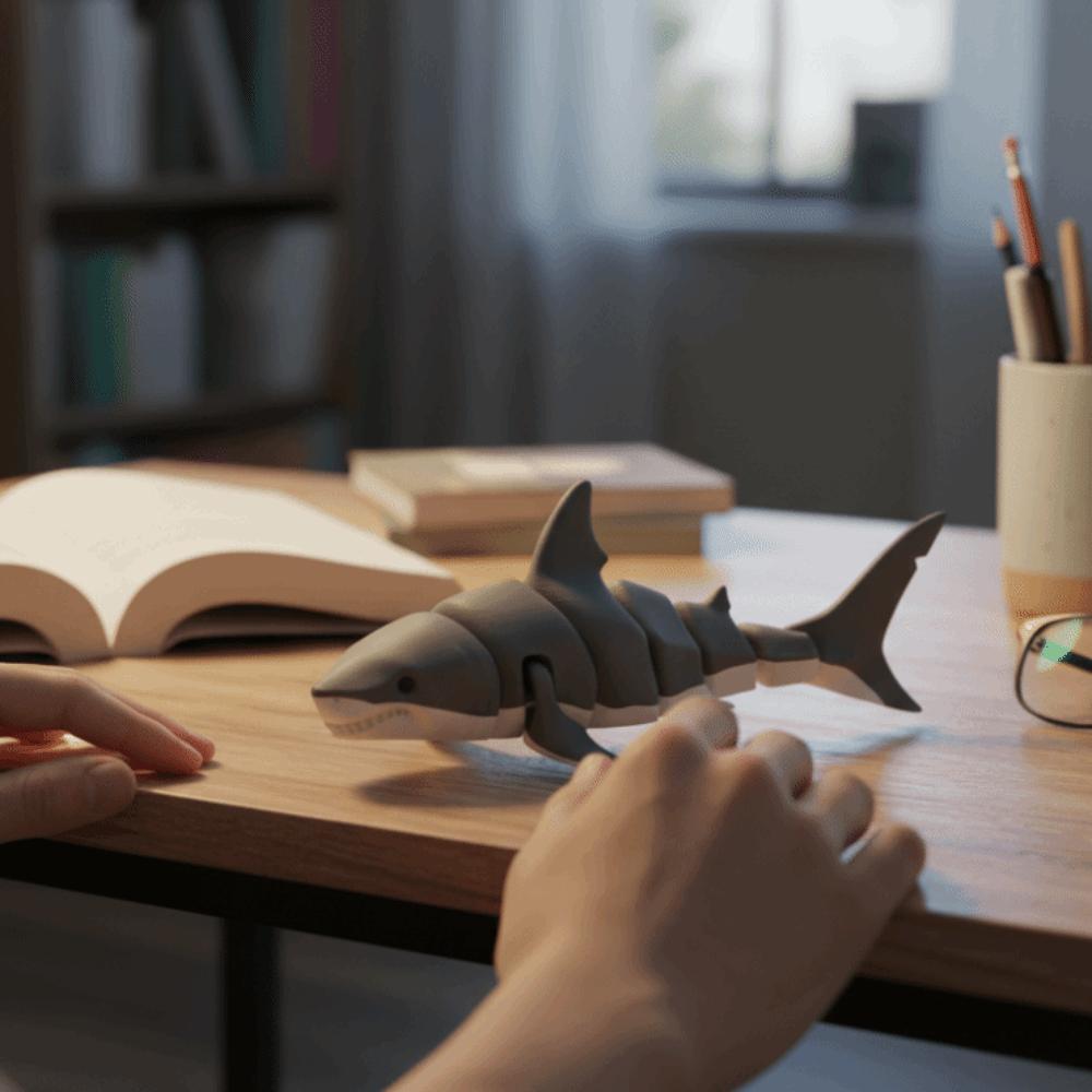 Mini Simulation Animal Multi-Joint Movable Marine Animal Model Creative Whale Figurine  Collection
