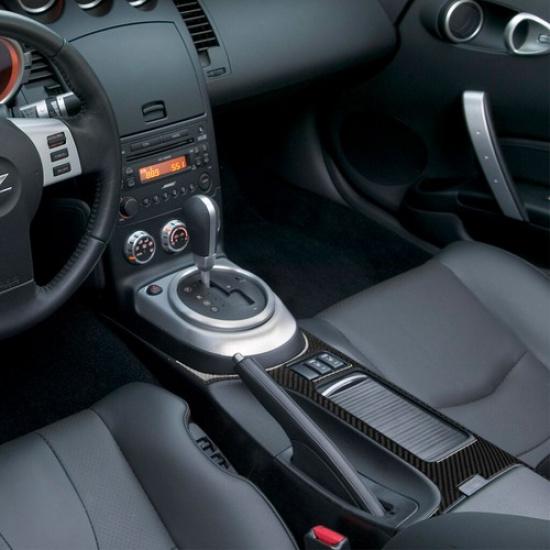 Carbon Fiber Interior Transmission Console Frame Cover Trim For Nissan 350Z