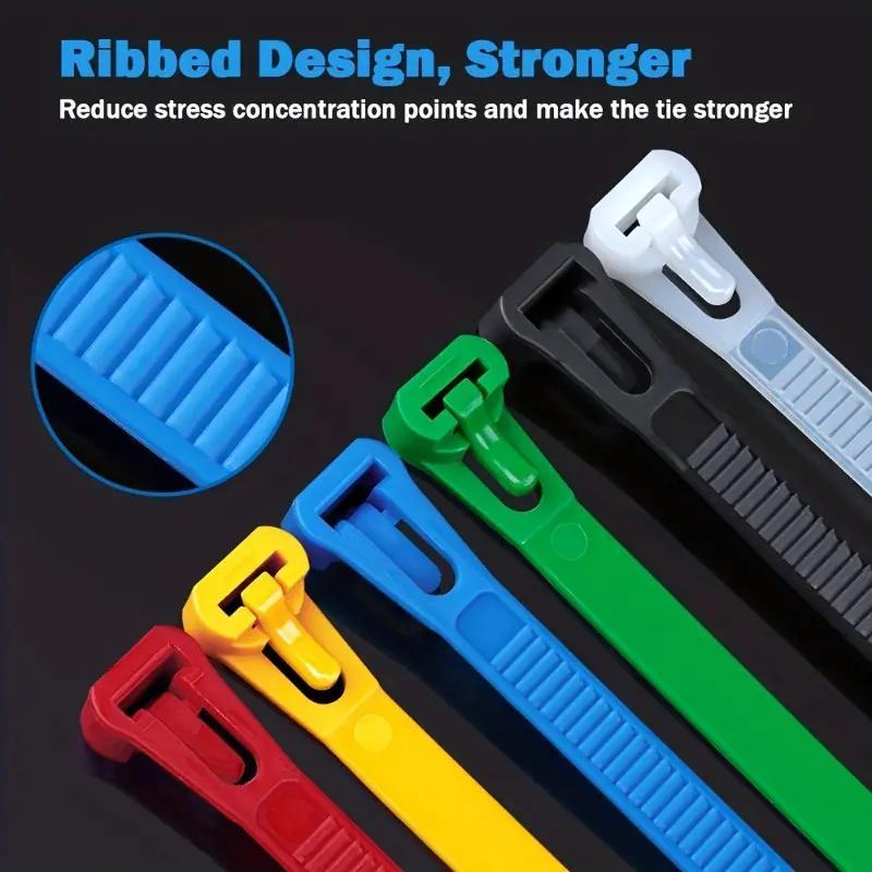 100PCS Buckle Self-locking High Quality Nylon Cable Ties, Reusable Cable Ties, Cable Ties, Adjustable Cable Ties