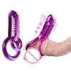 Vibrating Cock Ring with Tongue Clitoral Stimulator - Raised Nodules & Anal Beads, Couple Play Adult Sex Toy