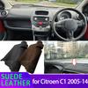 For Citroen C1 2005-2014 Anti-UV Suede Leather Dashmat Black/Brown Dashboard Cover Sun Shade Carpet Non-slip Pad 2006 2012 2013