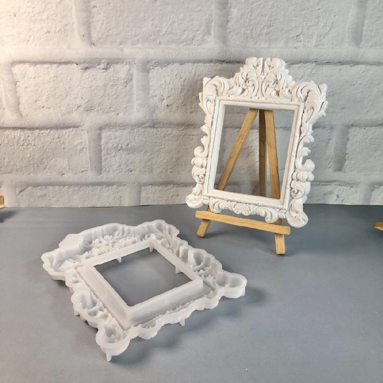 DIY Настольные Декоры Силиконовая Форма для Фоторамок, Резная Цветочная Форма для Гипса, Смолы, Цемента и Художественных Поделок