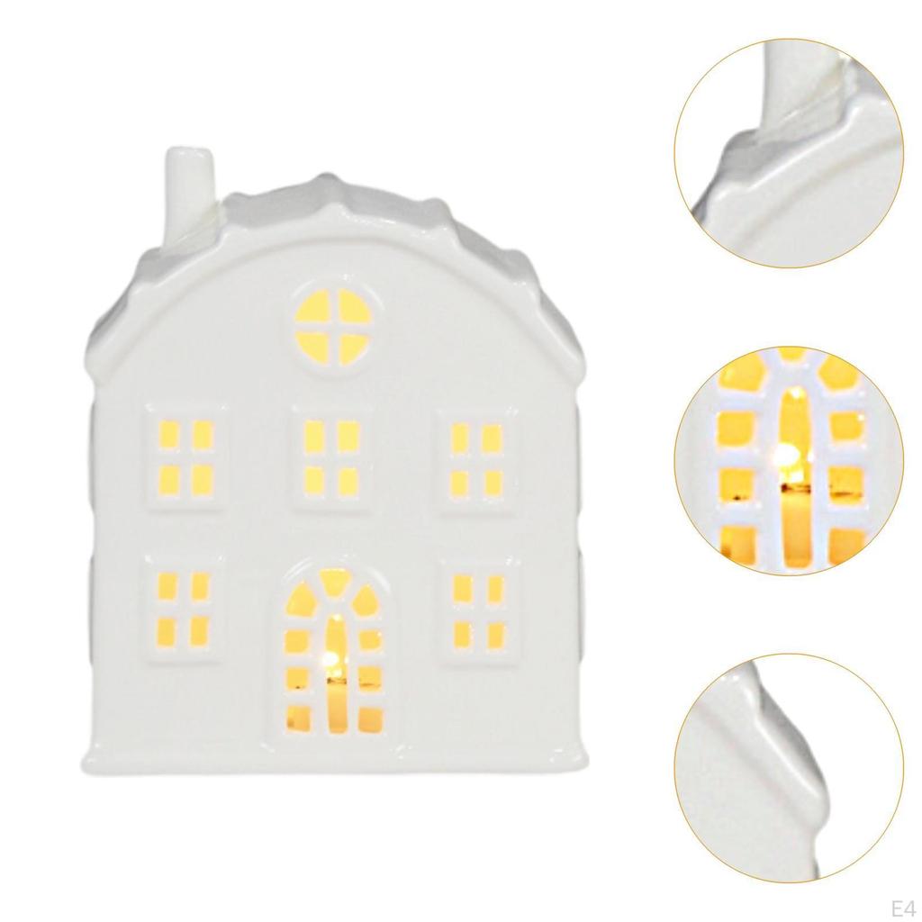 Illuminated Holiday House Sculpture for Festive Home Decor