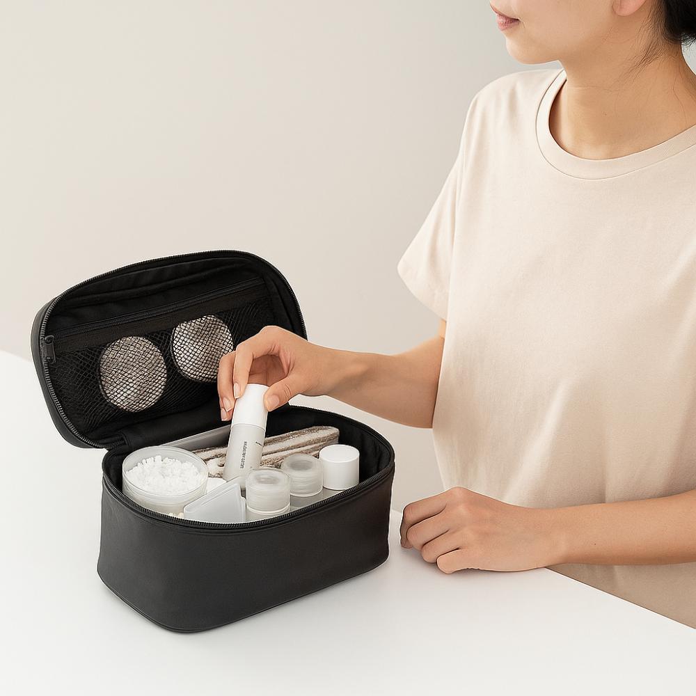 Japanese Style Cosmetics Bag Black Washing  Storage Bag Multi-functional Women's Makeup Bag  Travel
