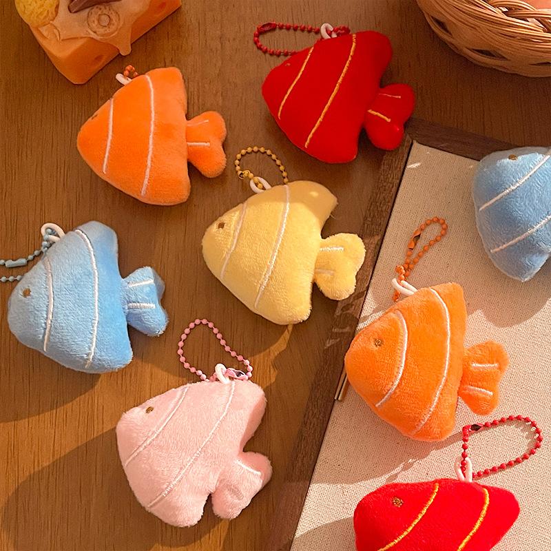 Plush Fish Keychain Adorable Fish Bag Charm Stuffed Animal Pendant Plush Kawaii Fish Decoration For Diy Decoration Keys Bags