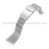 4.0 Утолщенные ремешки из нержавеющей стали ' Shark Mesh ' для Seiko, цельные, с регулируемой пряжкой, ремешок для дайвинга 18/20/22 мм, роскошный браслет