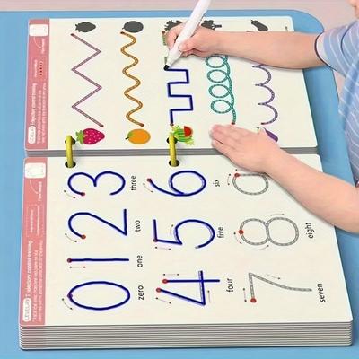 32 страницы многоразовой книги для практики письма от руки для детей дошкольного возраста, мелкой моторики, обучения письму для малышей, раннего образования, рабочей тетради для прописывания