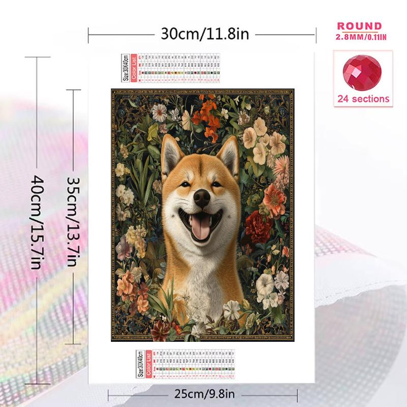 Cute Shiba Inu Pattern 3pcs 100% Round Full Drill 5D DIY Diamond Painting Embroidery Cross Stitch Rhinestone Décor