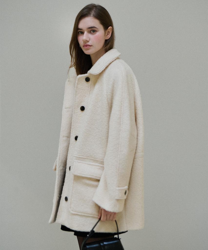 SLOWLOLLI Fluffy Mood Boucle Coat_3 Colors