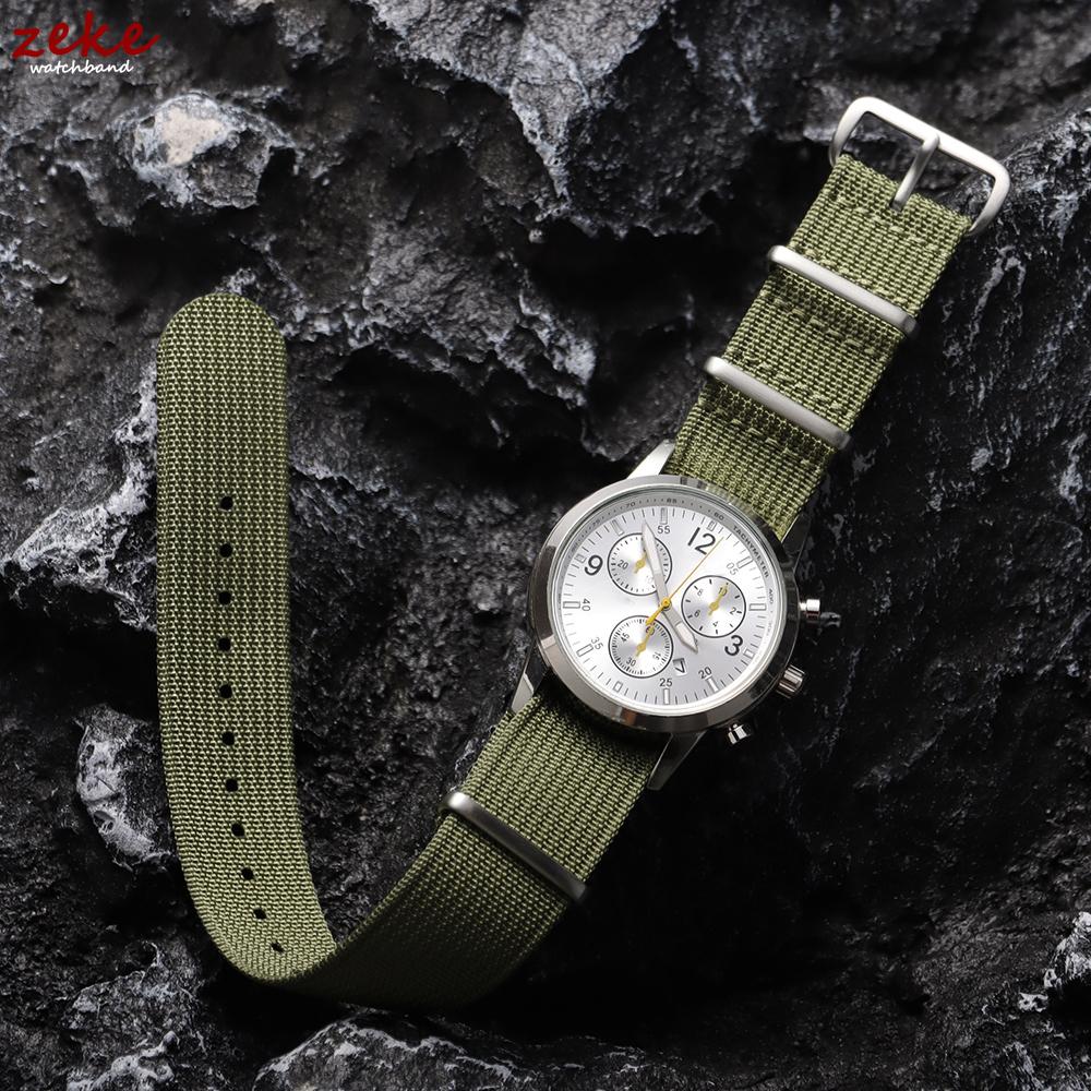 Высококачественный ребристый нейлоновый ремешок для часов 18 мм 19 мм 20 мм 22 мм Удобные ремешки для часов Петля Милитари Моющийся ремень для мужчин Ремешки для часов