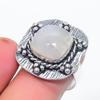 Natural Rainbow Moonstone 925 Sterling Silver Jewelry Ring Size 7.5 m6S05