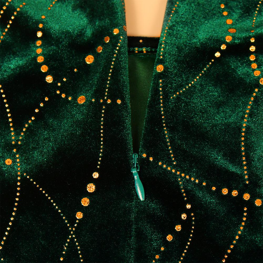 Women's Dress Plus Size Three-quarter Sleeve Mermaid High Low Hem Extra Long Velvet Dresses