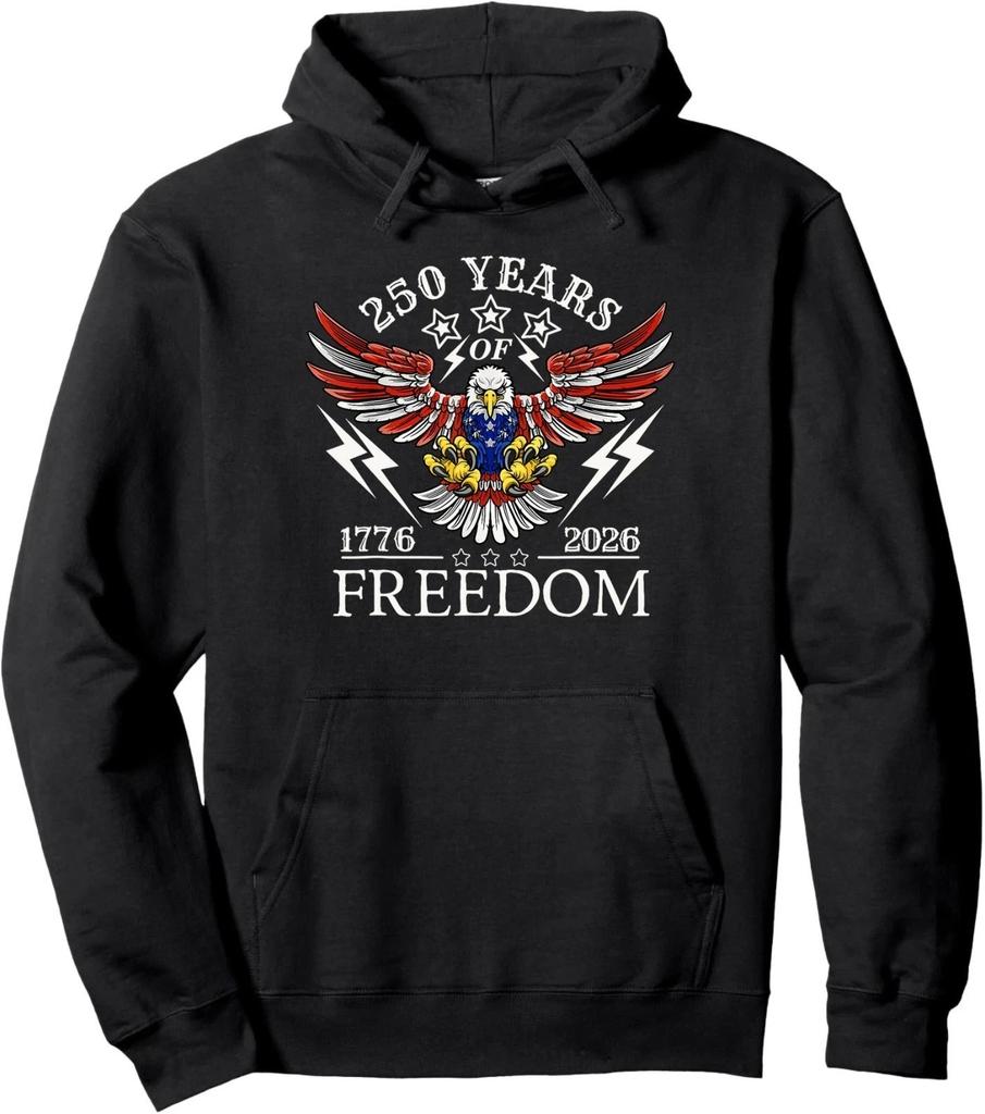 America 250th Celebration 250 Years Eagle American Flag Pullover Hoodie