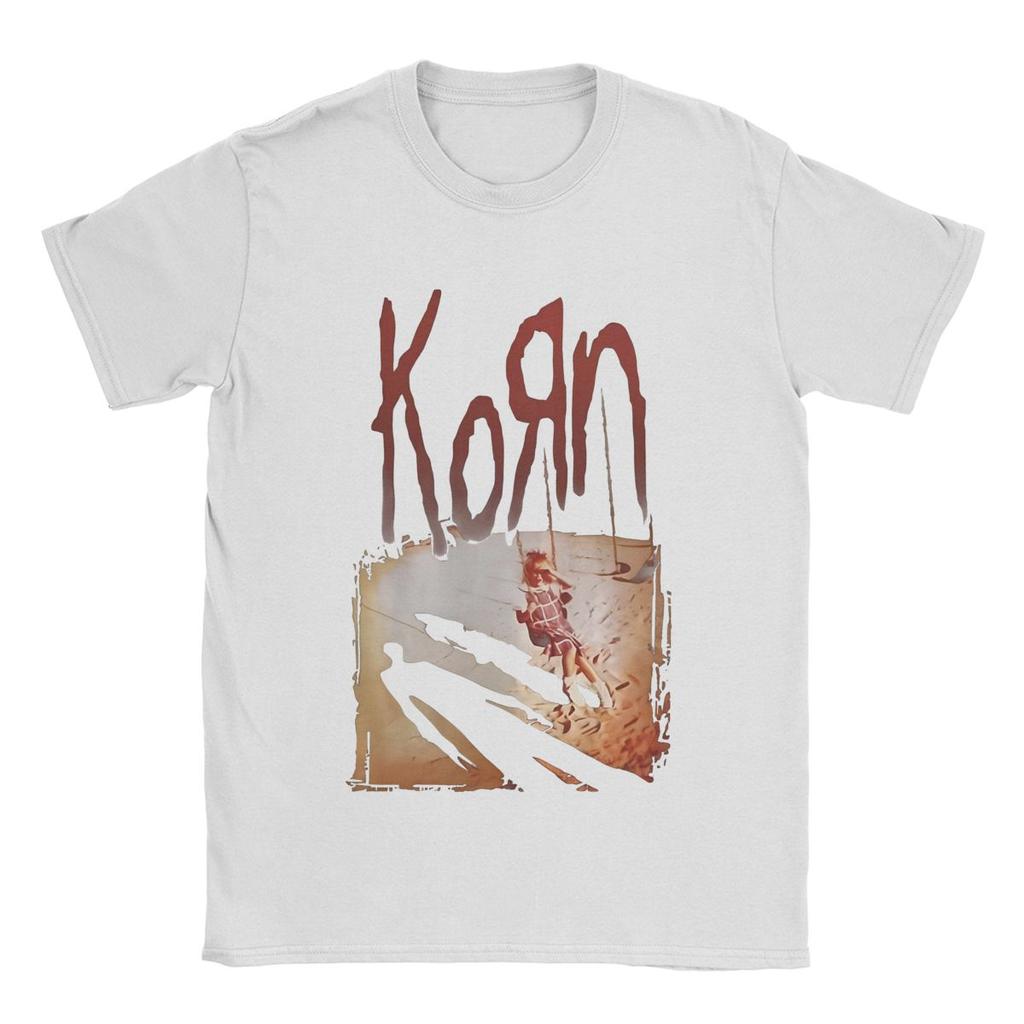 Korn Men's T Shirt  Vintage Tees Short Sleeve O Neck T-Shirts Cotton  Clothes