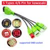 OBD Adapter For Kawasaki 4/6pin OBDII Diagnostic Cable For Kawasaki Ninja Z-serie Versys-serie Motorcycle OBD Connector Adapter