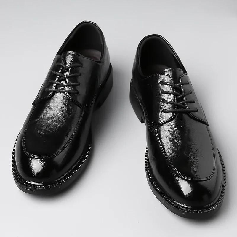 Модные мужские деловые туфли в классическом стиле из натуральной кожи, оксфорды на шнуровке, черные, коричневые, для свадьбы, формальные туфли для мужчин, новые