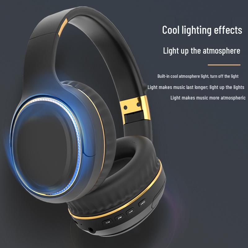 Игровая Bluetooth-гарнитура с подсветкой, закрытого типа, с длительным временем работы от аккумулятора и мощными басами (собственная разработка)