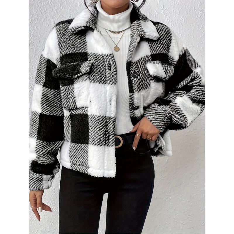 European & American Double-sided Plush Pocket Cardigan - Women's Casual Coat