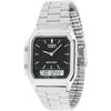 Мужские аналого-цифровые часы Casio AQ-230A-1DMQYES Черный ремешок из нержавеющей стали