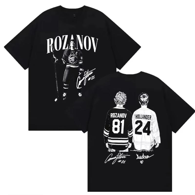 Shane Holland 24 Ilya Rozanov 81 Movie Heating Competition Retro Pattern 2026 Summer Men's and Women's Cotton Oversized T-shirt