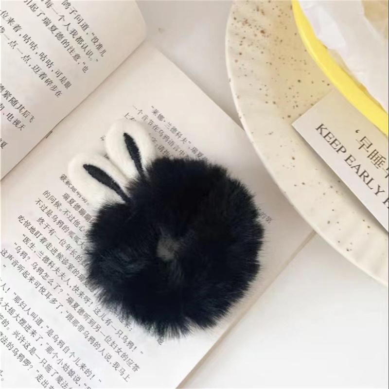 Милые кроличьи ушки, веревка для волос, эластичные резинки для волос карамельного цвета, аксессуары для волос для девочек