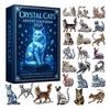 Faux Crystal Cat Advent Calendar 2025 Collectible 2D Acrylic Cat Pendant Set 24 Days Christmas Countdown with 24 Different Breeds Kitten Ornaments