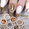 Mica Flake Nail Art Metal High Gloss Mineral Copper Gold Flake Thin Fragment Irregular Mica Flake Nail Set