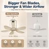 10800mAh Multi-Functional Portable Ceiling Fan with RGB Ambient Lighting, Battery Operated for Bedroom Camping Tent Outdoor Travel