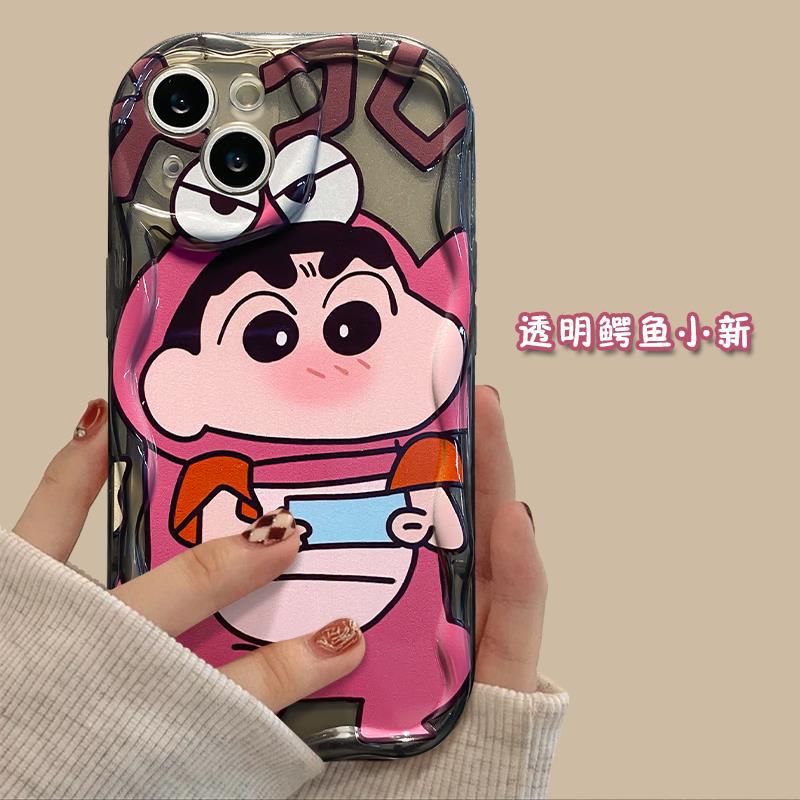Крокодил Сяоси подходит для чехла на мобильный телефон Apple 17promax iPhone15plus прозрачный силикон 16 мультяшный 14 мягкий