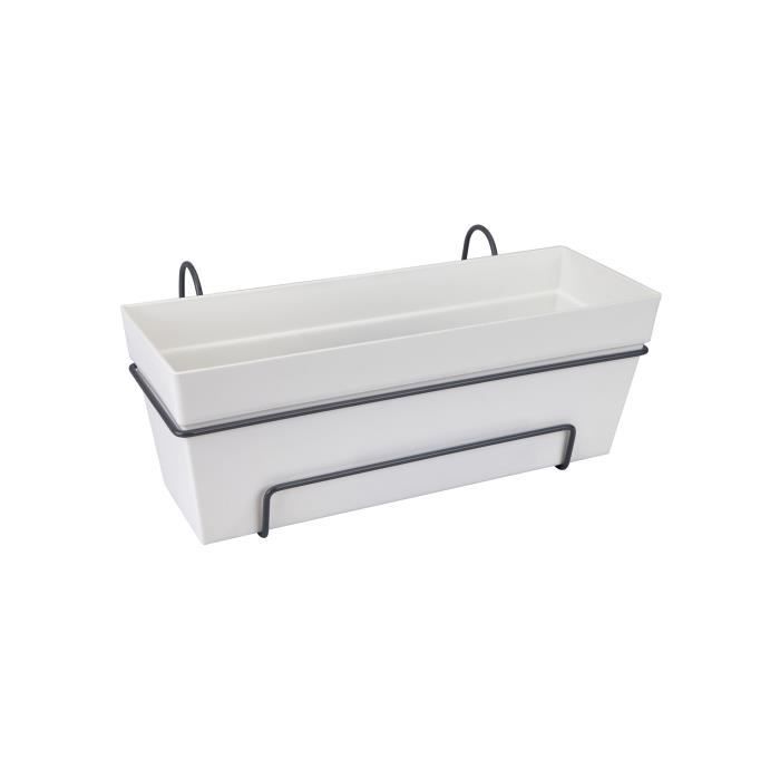 ELHO Balconniere Loft Urban Allin1 - L 49 x W 27 x H 21 cm - Balcon, extérieur - 100% recyclé - Blanc