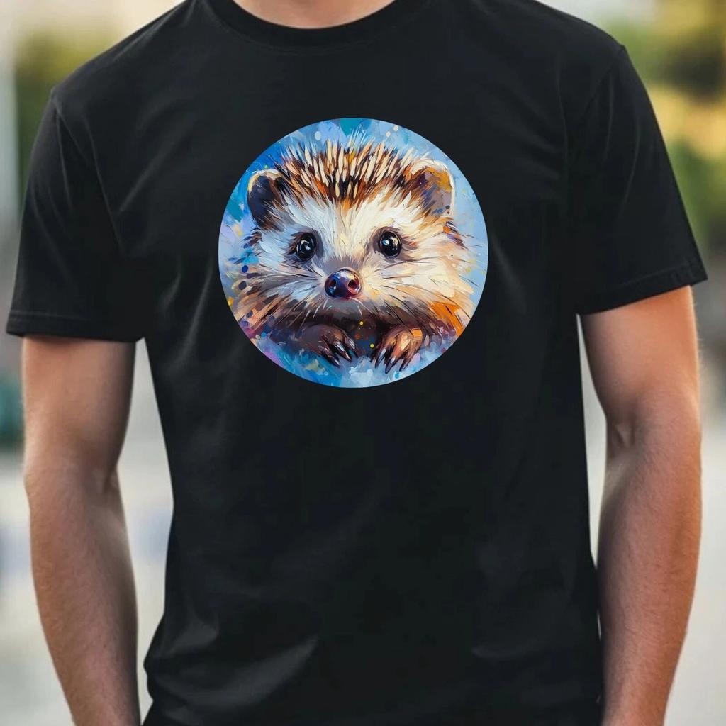 T-Shirt Herren Igel Portrait Motiv Baumwolle Größe XS bis 5XL