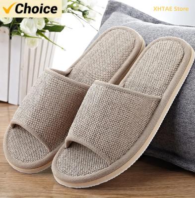 Мужские и женские тапочки из хлопка и льна, удобные и дышащие домашние тапочки, мужские и женские нескользящие тапочки