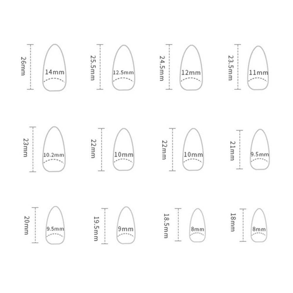Almond French Press on Nail Long Lasting Waterproof Nail Sturdy Material Matching with Circles and Necklaces