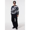 H M Loose Fit Jacquard Knit juMper Black Patterned