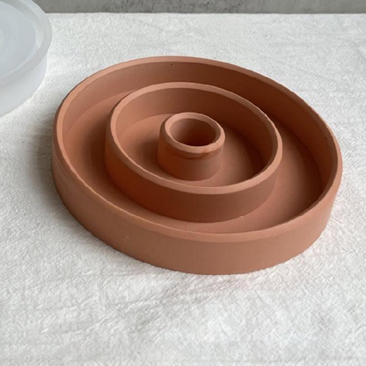 Форма для подсвечника-круга Гипсовая форма для DIY Органайзер для украшений Домашний декор