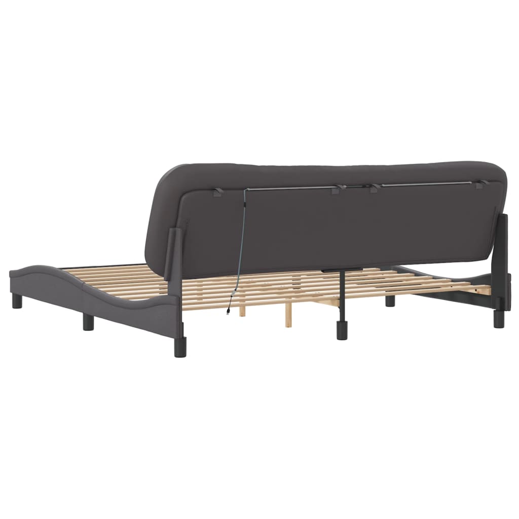 LED Bed Frame without Mattress Hvar Gray 200x200 cm