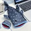 Durable Shark-shaped Pencil Pouch Bag Shark Shape Smooth Zipper Closure Pen Colorful Animal Case Holder Large Capacity Thickened Funny Stationery