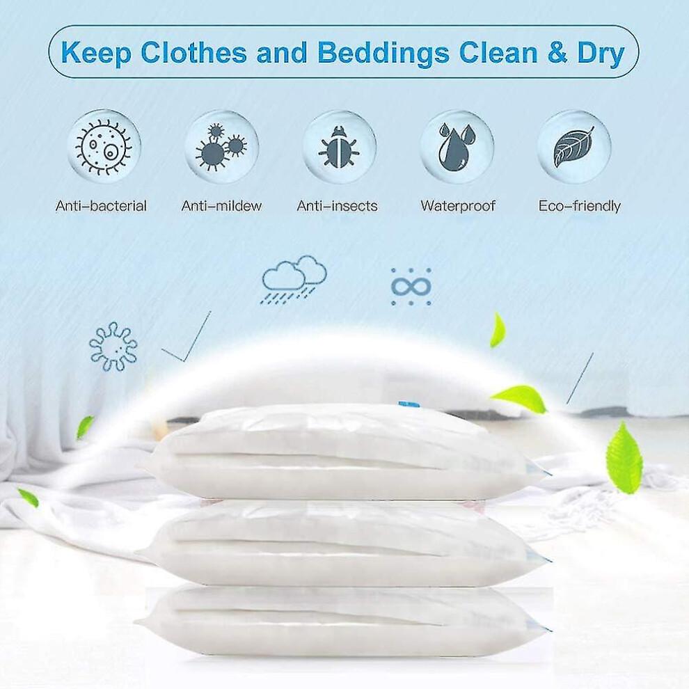 Space Saver Vacuum Storage Bags, Vacuum Sealed Bags for Clothing, Save Storage Space with Reusable Plastic Compression Bags, Durable and Reusable