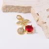 Подвеска "Вишня" с покрытием из 18-каратного золота с красными и белыми цирконами - Милый стиль, аксессуар для DIY-колье