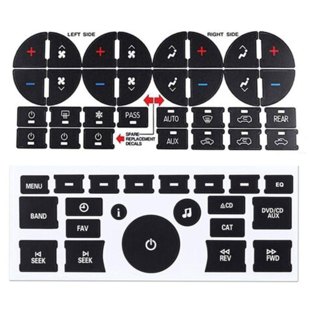 Car Radio Dashboard Control Button Repair Decals Decorative Sticker A/C Button Sticker Interior Decor for GMC Chevrolet Accessor