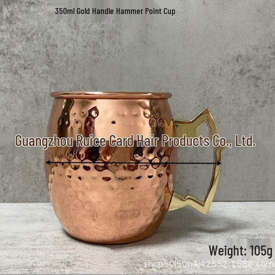 Медная кружка для Moscow Mule, нержавеющая сталь 304, чеканный дизайн, бокал для вина и коктейлей