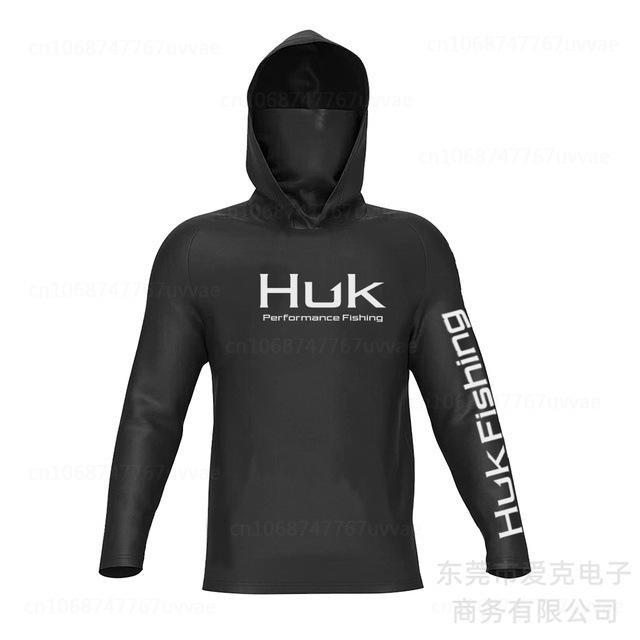 Рыболовный костюм HUK мужская толстовка летняя защита от солнца с длинным рукавом рыболовная футболка с маской для активного отдыха рыболовная рубашка