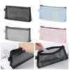 1Pc Simple Transparent Portable Mesh Pencil Case Office Storage Bag Student Pen Bag School Supplies Stationery Bag