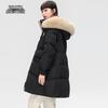 XueZhongFei Women's Hooded Mid-Length Down Jacket with Fox Fur Collar