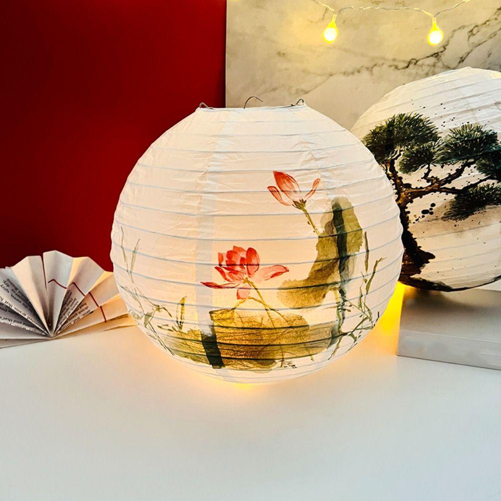 National Day Toys Gifts Temple Fair Decoration Paper Lantern Lampshade Flower Lantern Round Lamp