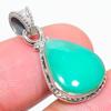Natural Chrysoprase Gemstone 925 Solid Sterling Silver Gift Pendant 1.25" N4U28