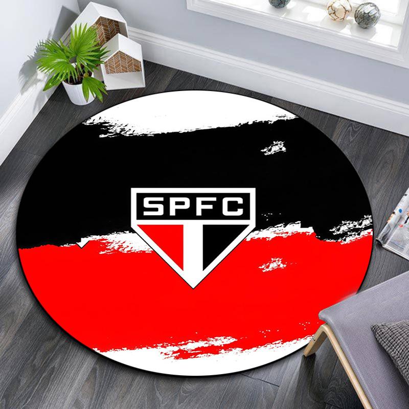Sao Paulo FC Round Area Rug,Carpet Rug for Living Room Bedroom Sofa Playroom Decor,Non-slip Floor Mat