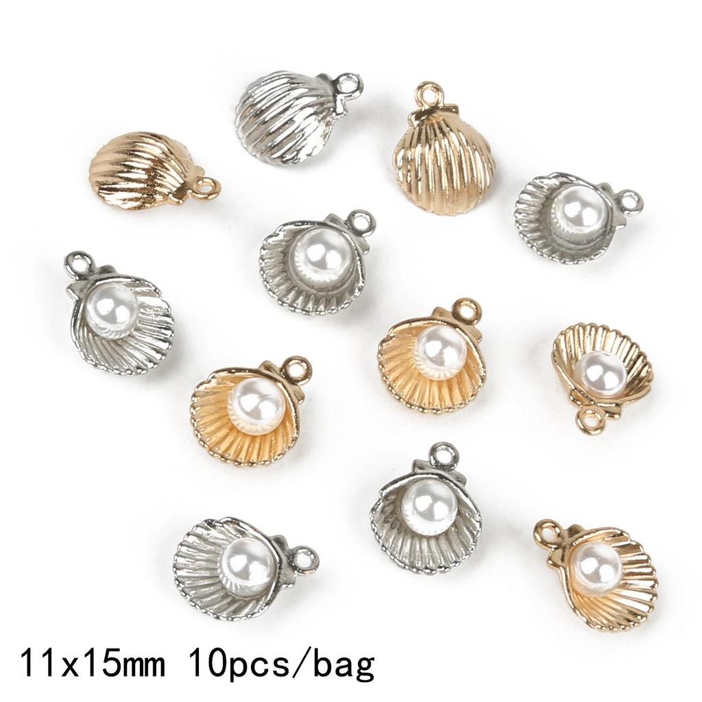 9-12Pcs Multi-Styles Starfish Shell Conch Crown Enamel Charms Pendant For Jewelry Making DIY Bracelet Necklace
