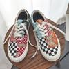 Douchuan Retro Canvas Checkerboard Low-Top Sneakers for Women and Couples
