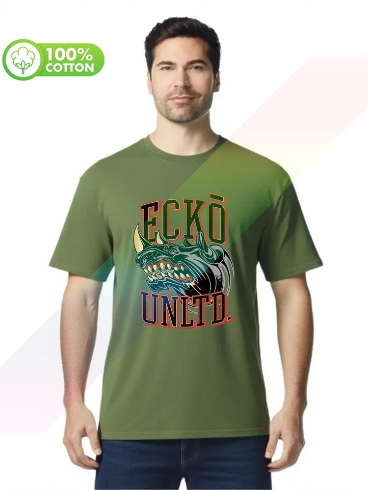100% Хлопок Круглый Вырез Тяжелый Унисекс Футболка Eckounltd 80-е Унисекс Круглый Вырез Короткий Рукав S3XL Топы Футболки